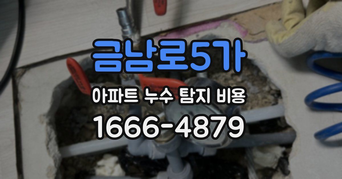 금남로5가 아파트 누수 탐지 비용