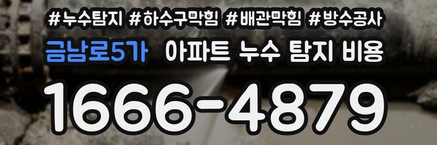 금남로5가 아파트 누수 탐지 비용