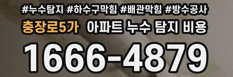 충장로5가 아파트 누수 탐지 비용
