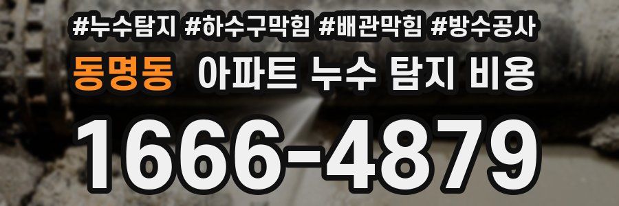 동명동 아파트 누수 탐지 비용