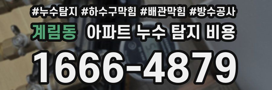 계림동 아파트 누수 탐지 비용