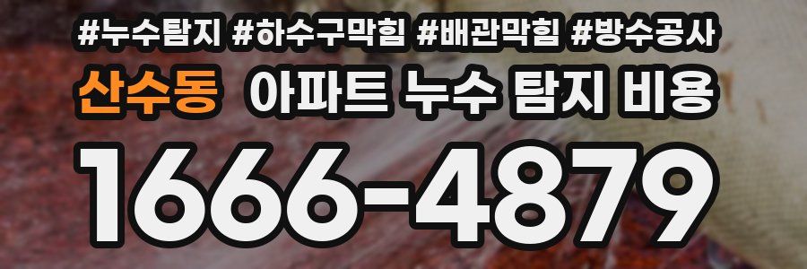 산수동 아파트 누수 탐지 비용