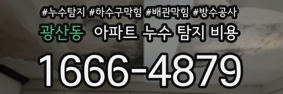광산동 아파트 누수 탐지 비용