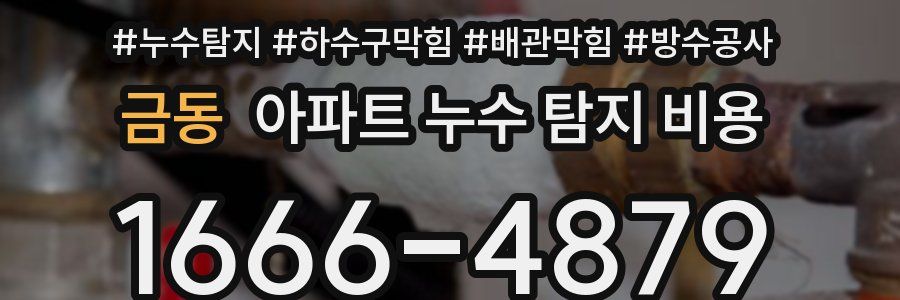 금동 아파트 누수 탐지 비용