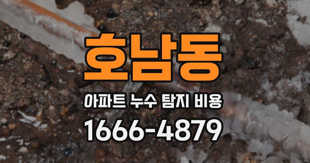 호남동 아파트 누수 탐지 비용