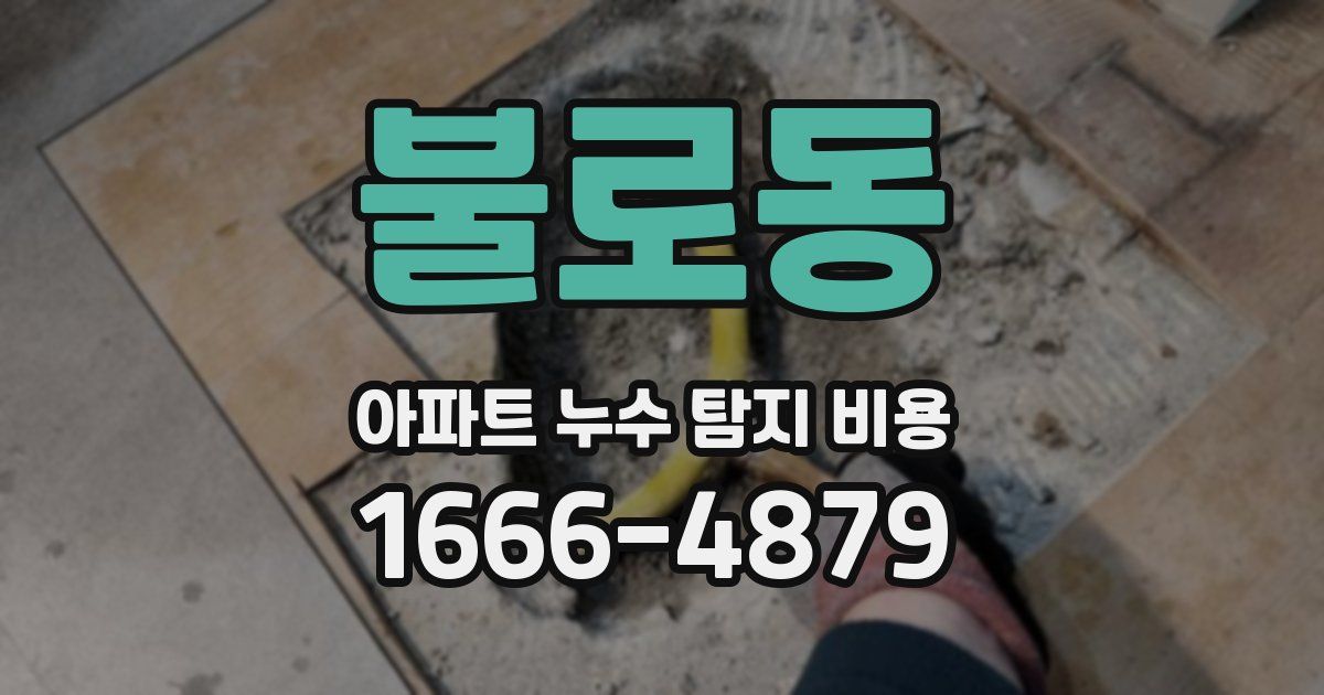불로동 아파트 누수 탐지 비용