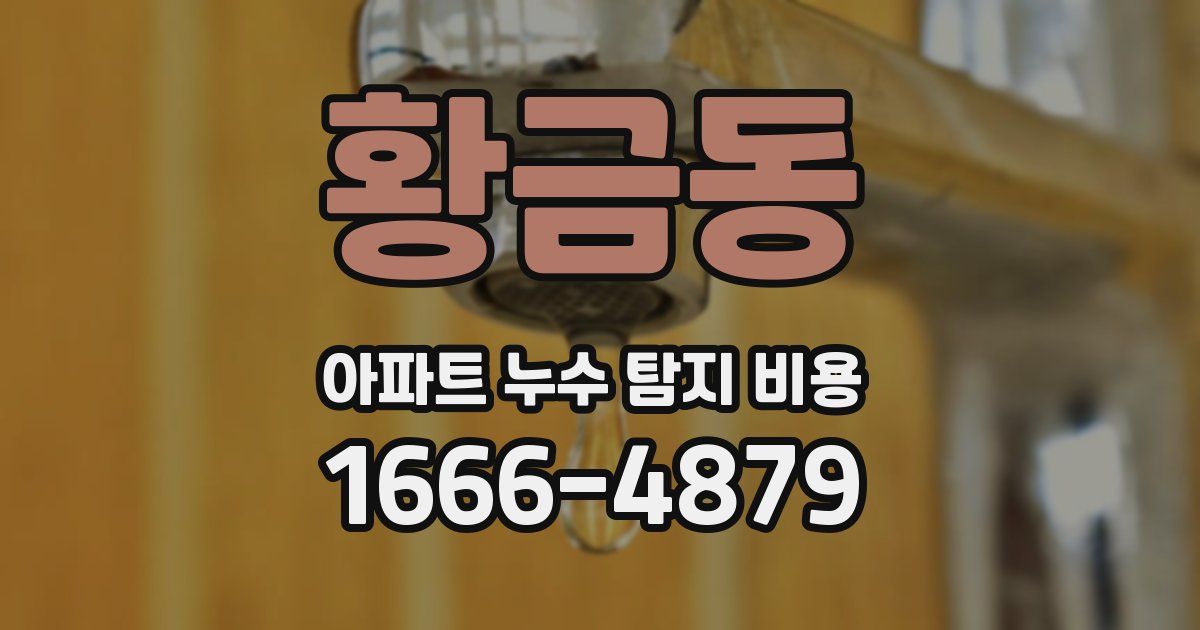 황금동 아파트 누수 탐지 비용