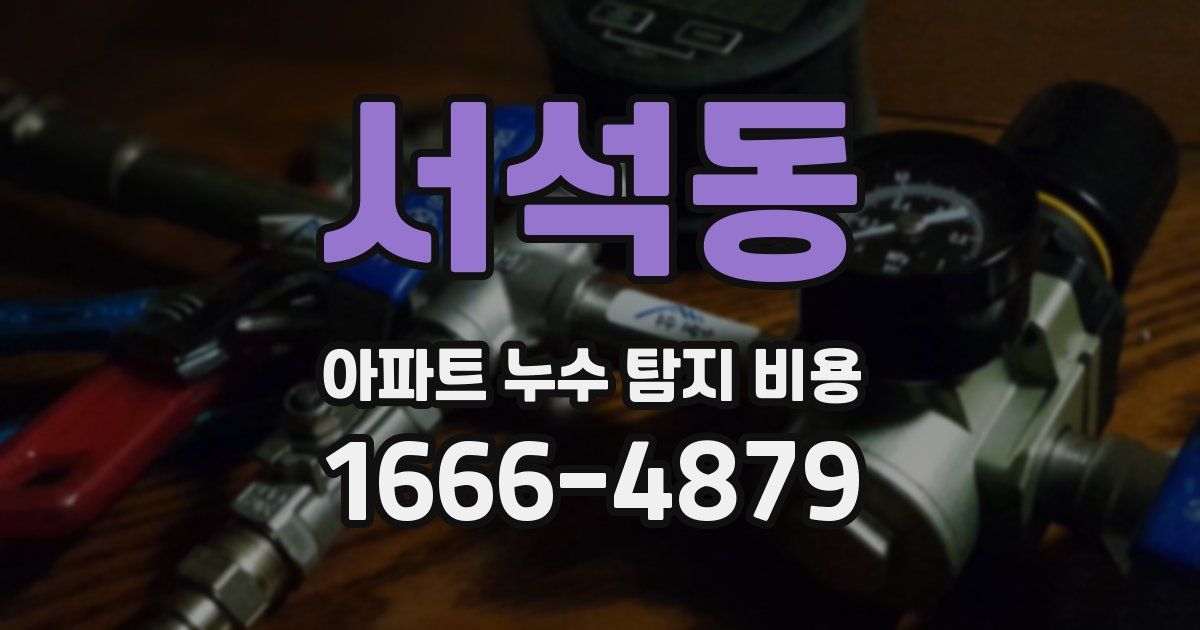 서석동 아파트 누수 탐지 비용