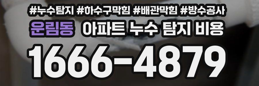 운림동 아파트 누수 탐지 비용