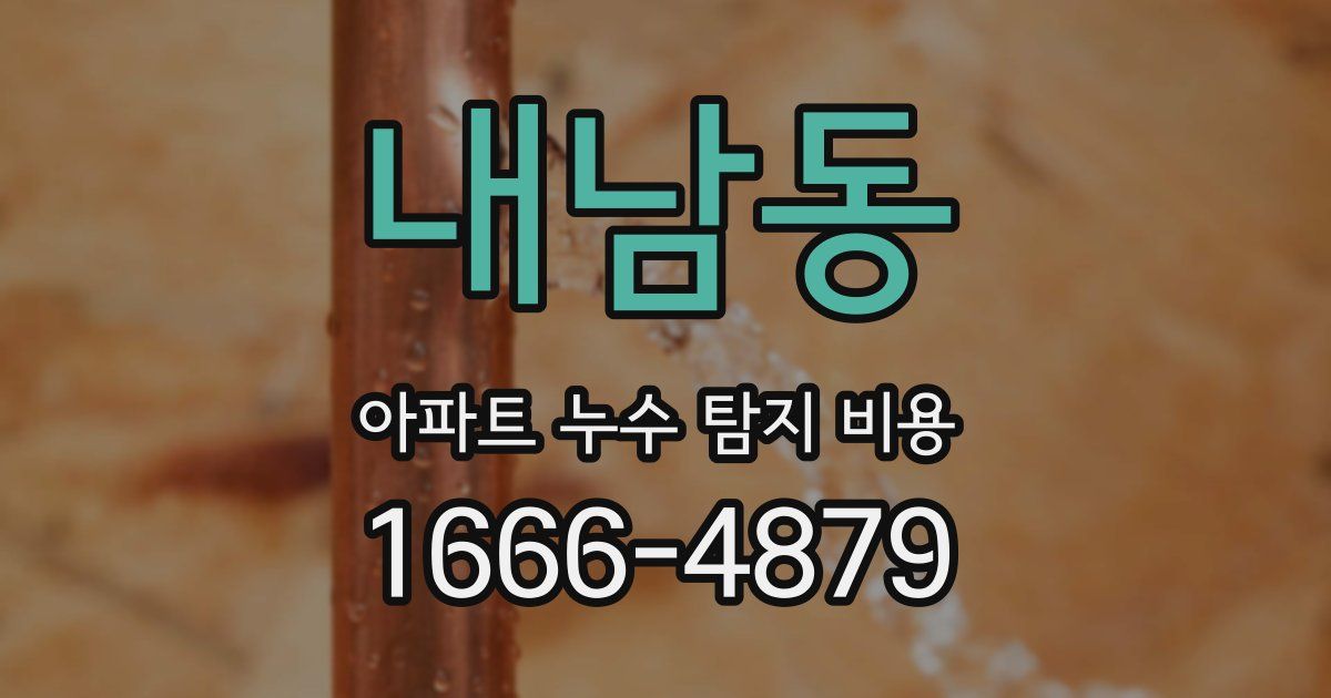 내남동 아파트 누수 탐지 비용