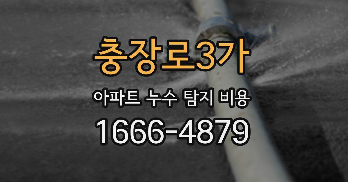 충장로3가 아파트 누수 탐지 비용