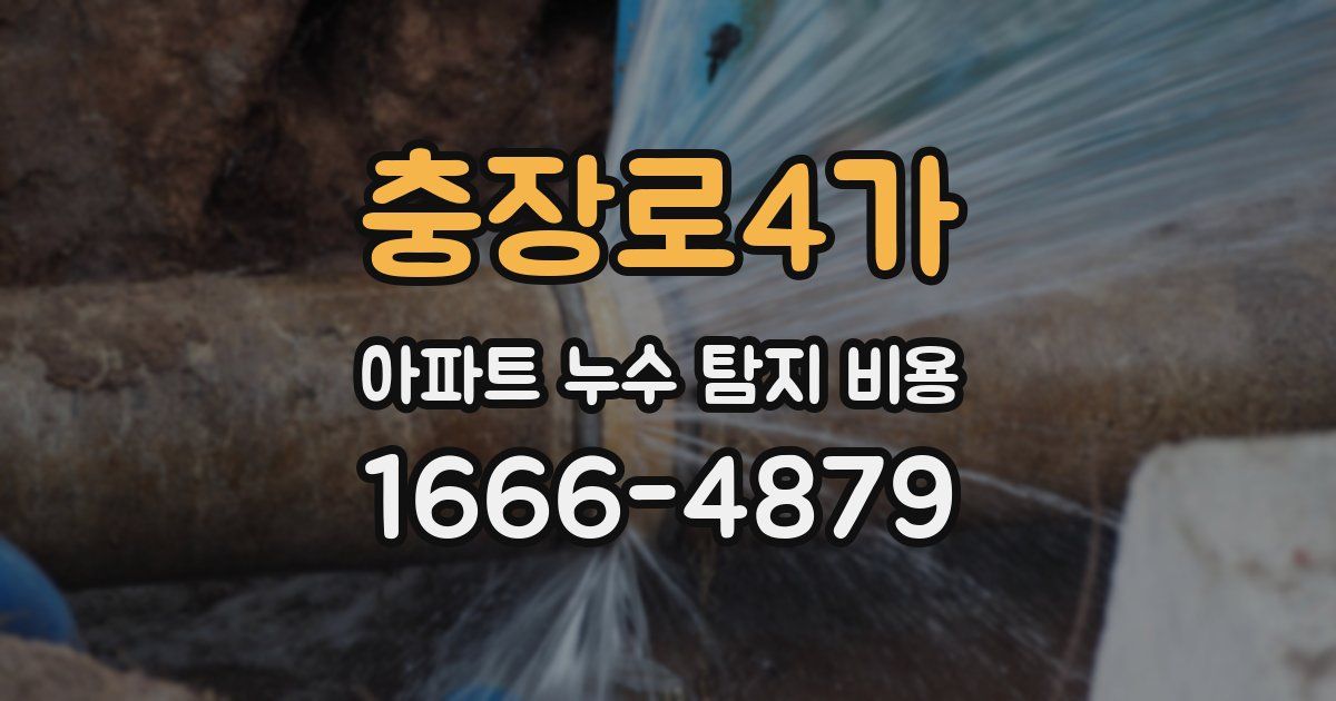 충장로4가 아파트 누수 탐지 비용