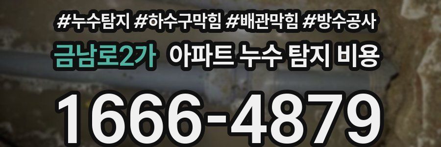 금남로2가 아파트 누수 탐지 비용