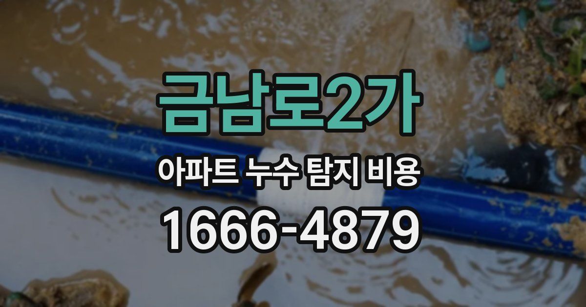 금남로2가 아파트 누수 탐지 비용