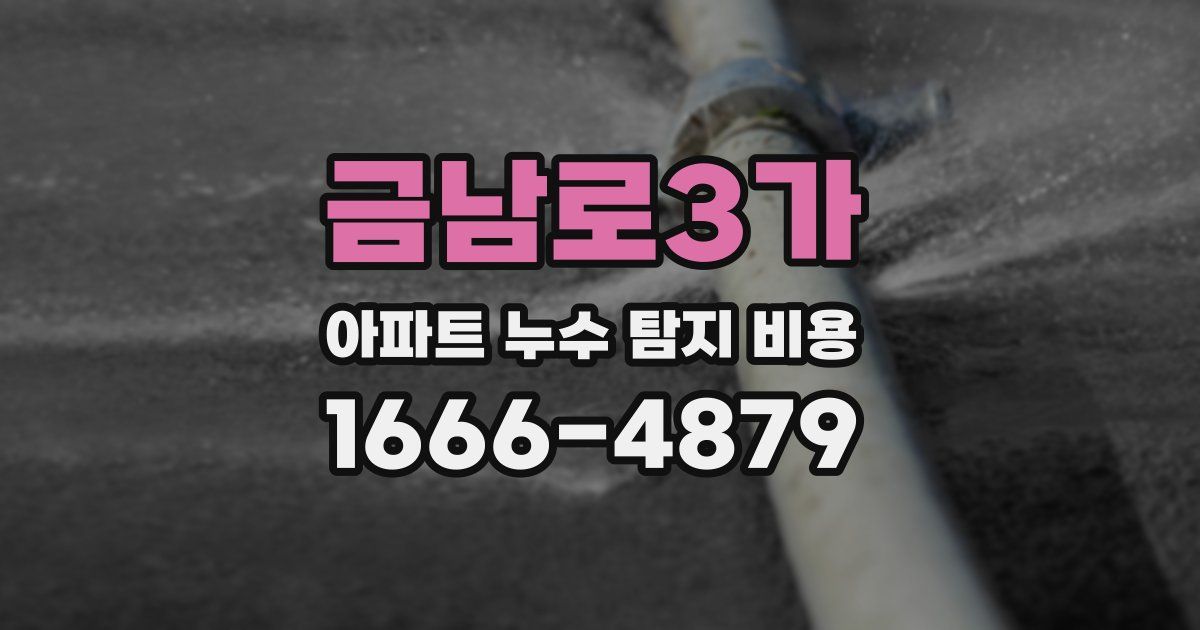 금남로3가 아파트 누수 탐지 비용