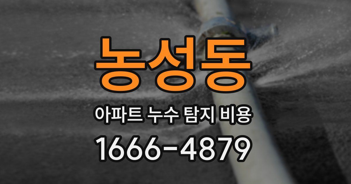 농성동 아파트 누수 탐지 비용
