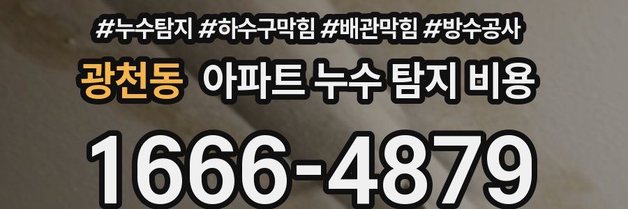 광천동 아파트 누수 탐지 비용