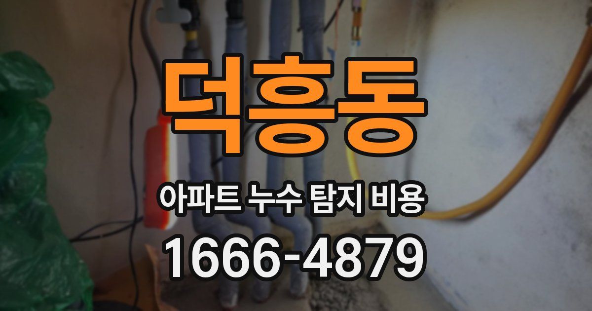 덕흥동 아파트 누수 탐지 비용