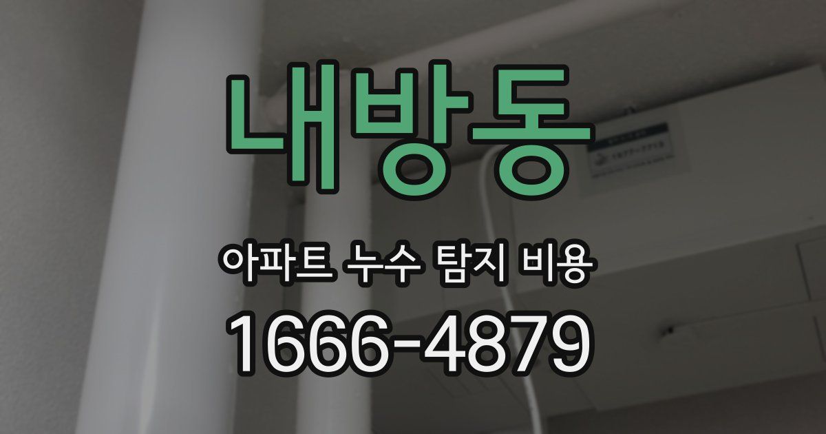 내방동 아파트 누수 탐지 비용