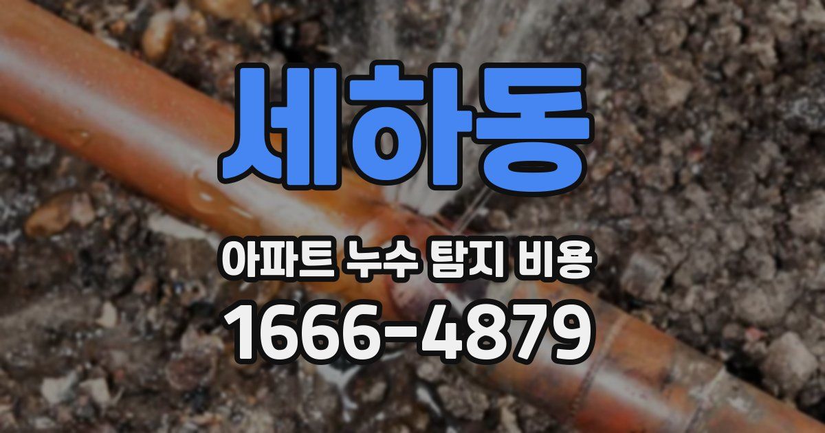 세하동 아파트 누수 탐지 비용