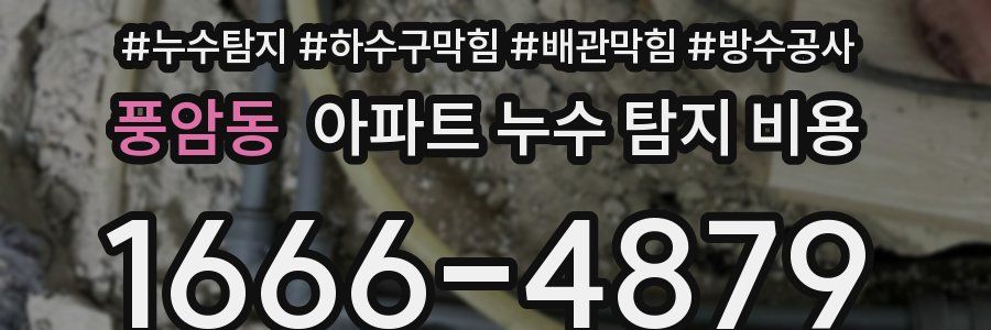 풍암동 아파트 누수 탐지 비용
