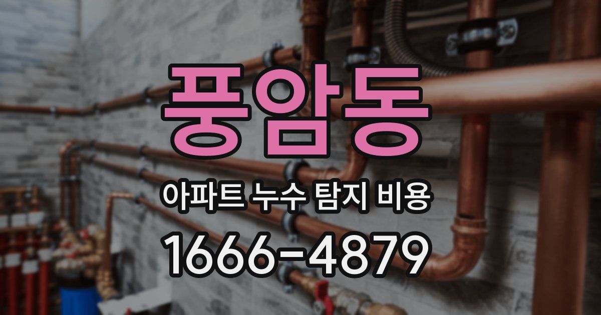풍암동 아파트 누수 탐지 비용