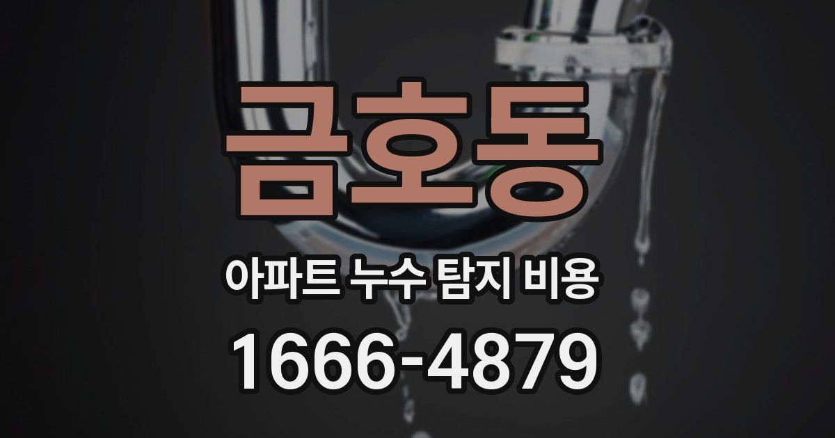 금호동 아파트 누수 탐지 비용