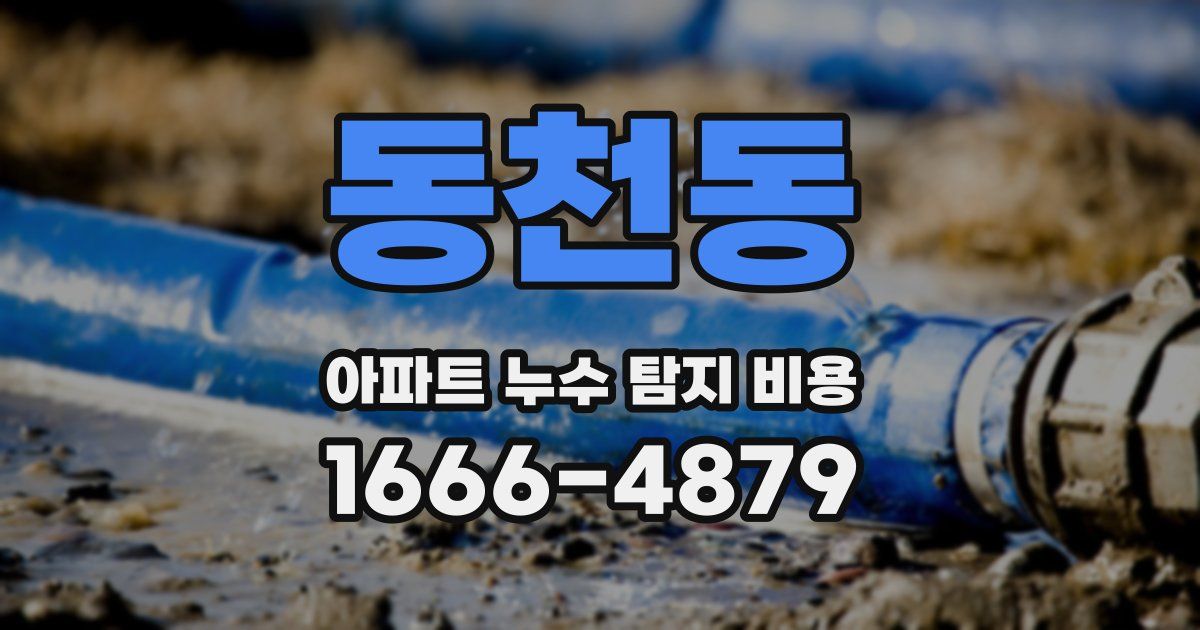 동천동 아파트 누수 탐지 비용
