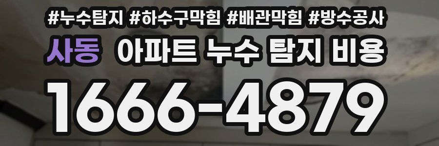 사동 아파트 누수 탐지 비용