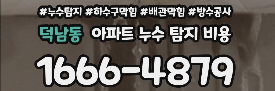 덕남동 아파트 누수 탐지 비용