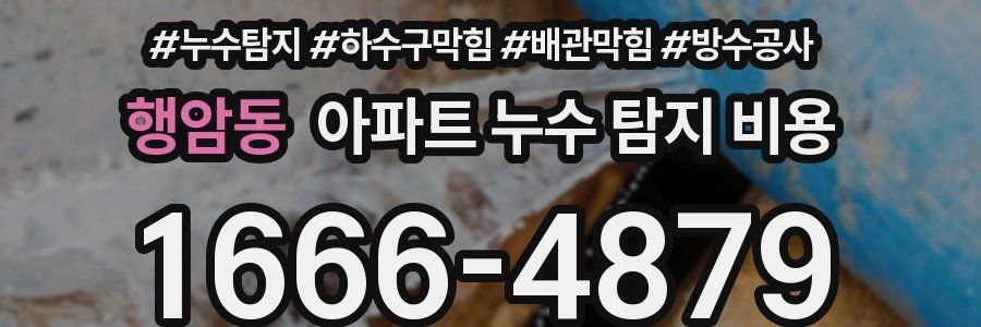 행암동 아파트 누수 탐지 비용