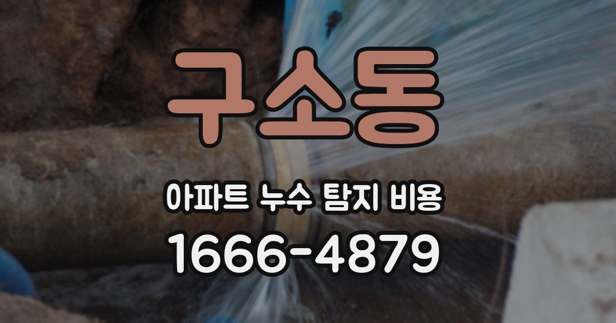 구소동 아파트 누수 탐지 비용