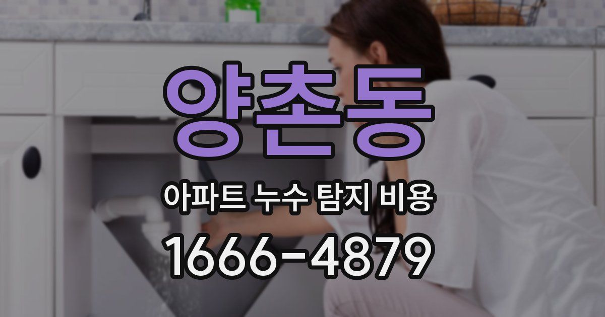 양촌동 아파트 누수 탐지 비용