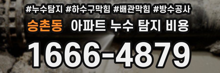 승촌동 아파트 누수 탐지 비용