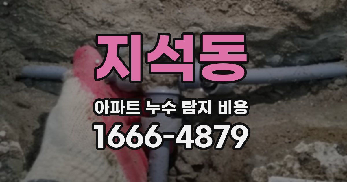 지석동 아파트 누수 탐지 비용