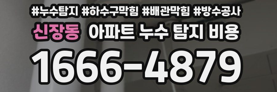 신장동 아파트 누수 탐지 비용