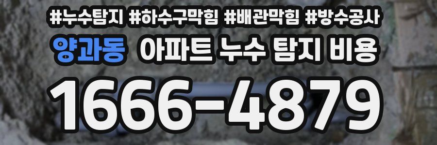 양과동 아파트 누수 탐지 비용