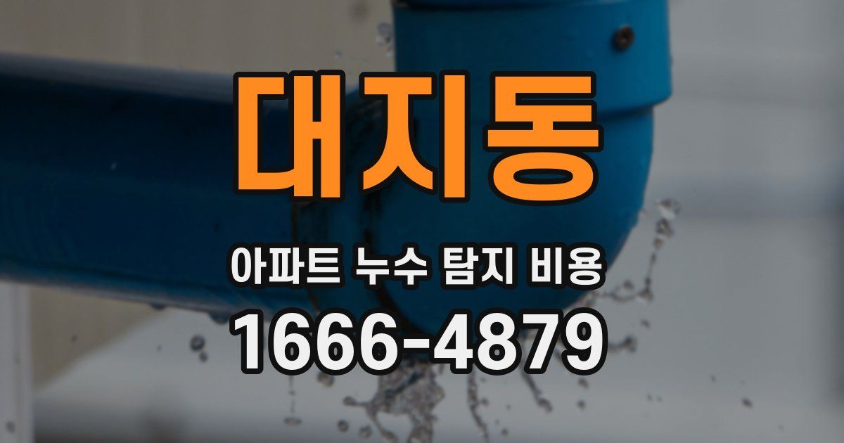 대지동 아파트 누수 탐지 비용