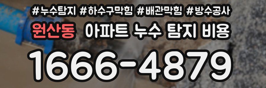 원산동 아파트 누수 탐지 비용