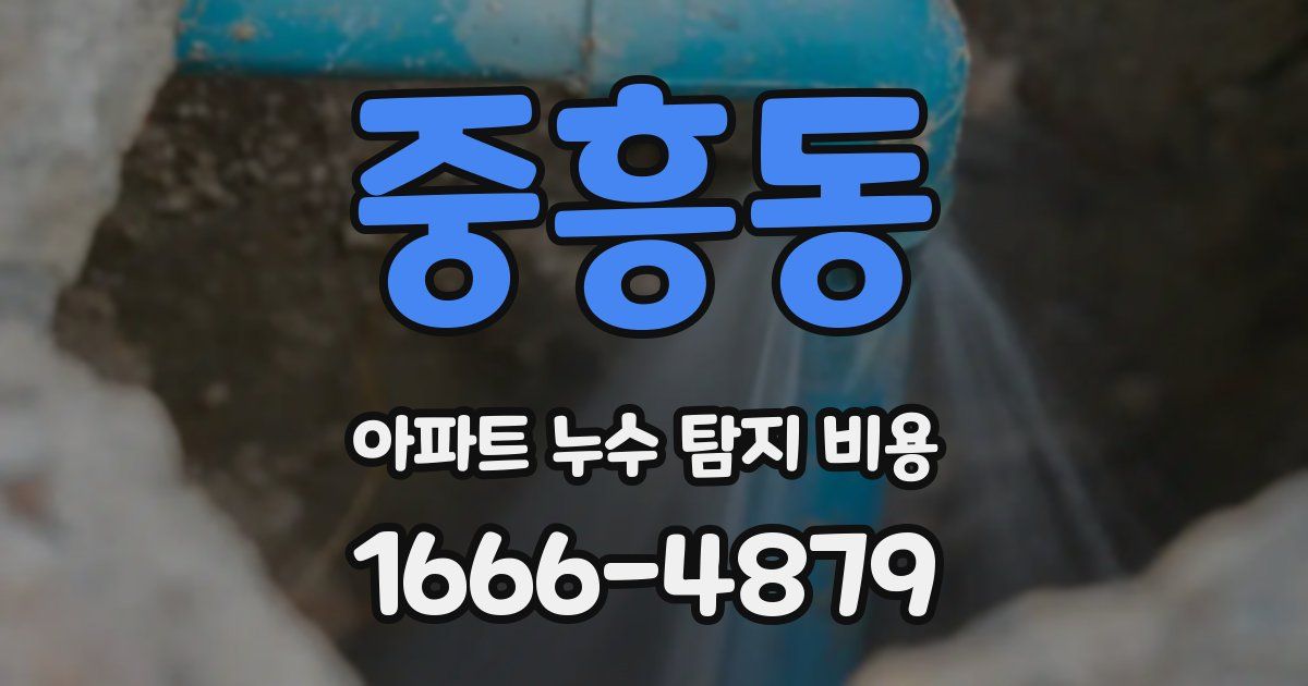 중흥동 아파트 누수 탐지 비용