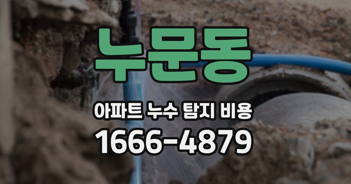 누문동 아파트 누수 탐지 비용