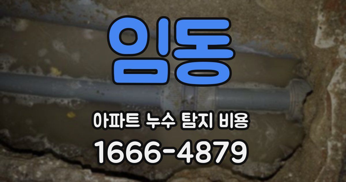 임동 아파트 누수 탐지 비용