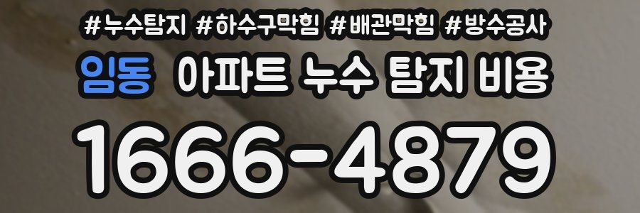 임동 아파트 누수 탐지 비용