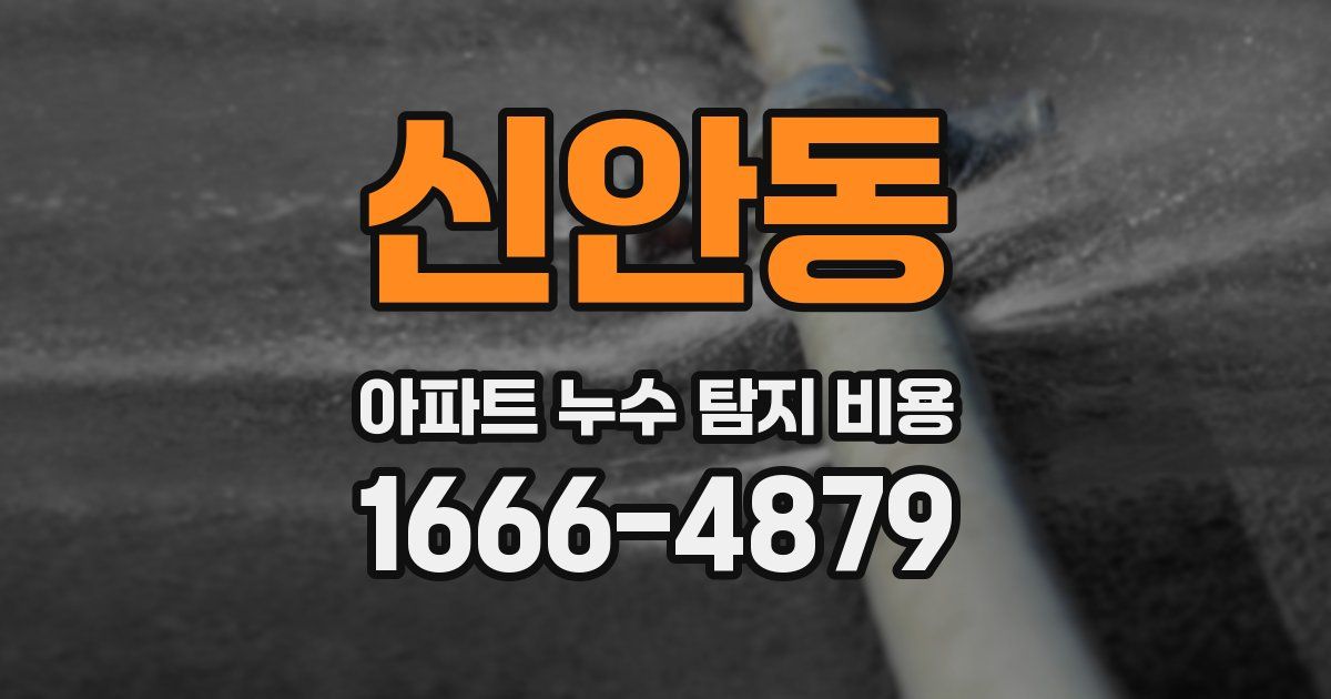 신안동 아파트 누수 탐지 비용