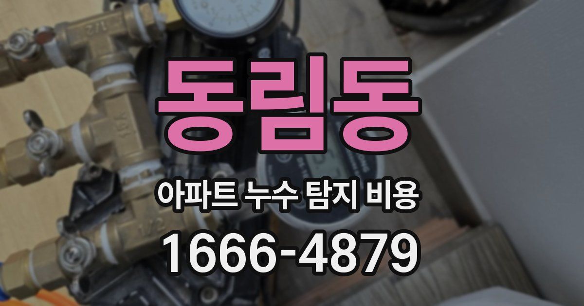 동림동 아파트 누수 탐지 비용