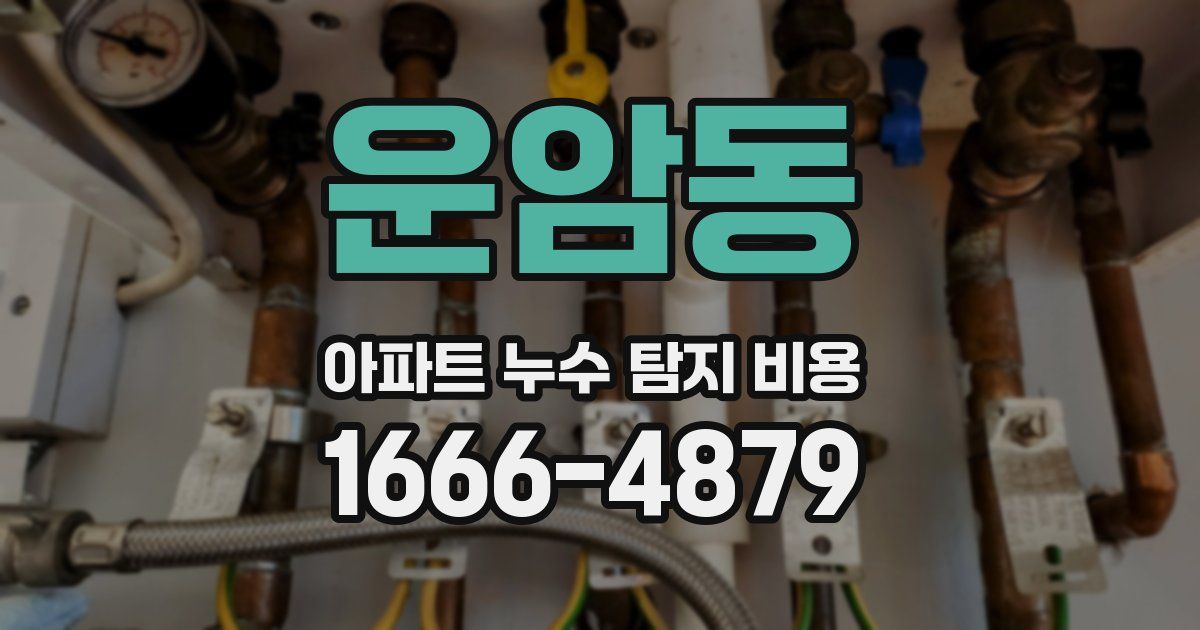 운암동 아파트 누수 탐지 비용