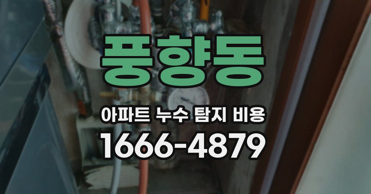풍향동 아파트 누수 탐지 비용