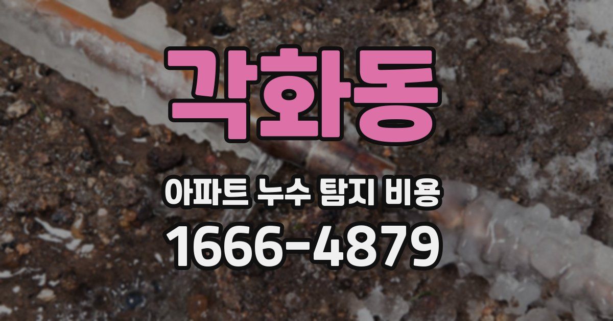 각화동 아파트 누수 탐지 비용
