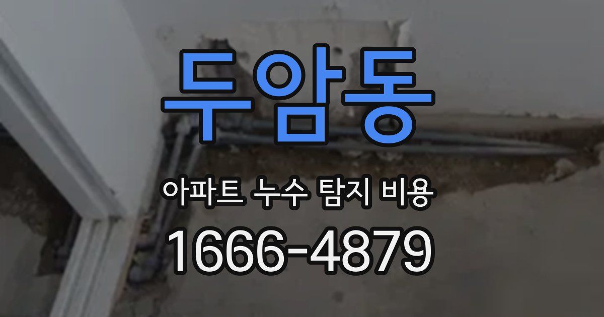 두암동 아파트 누수 탐지 비용