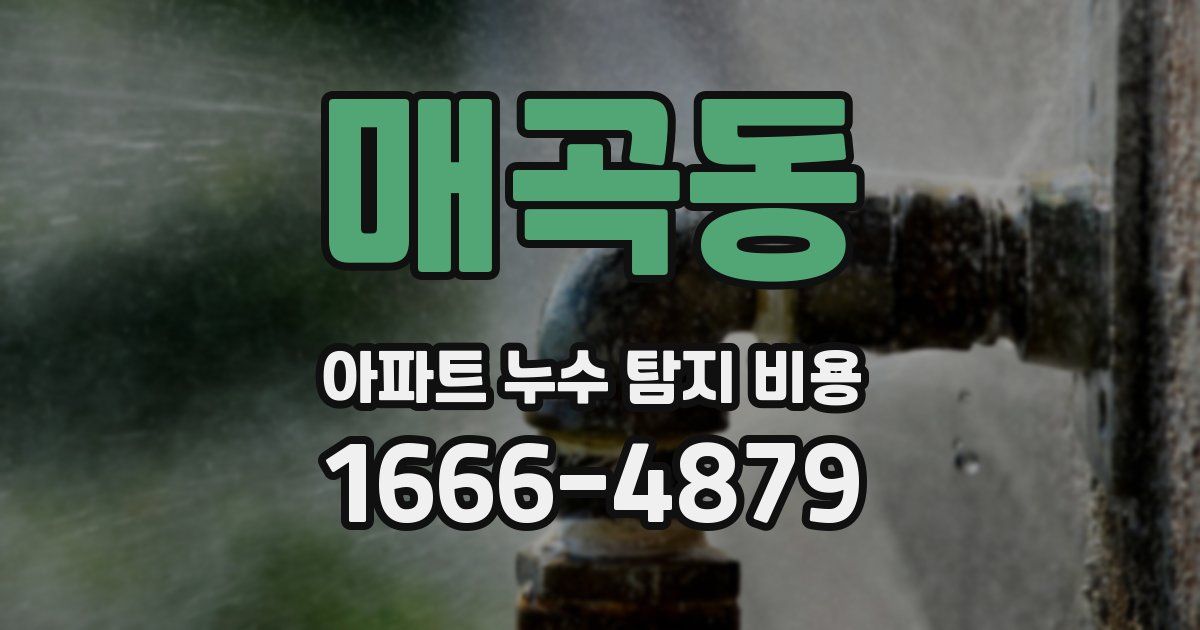 매곡동 아파트 누수 탐지 비용